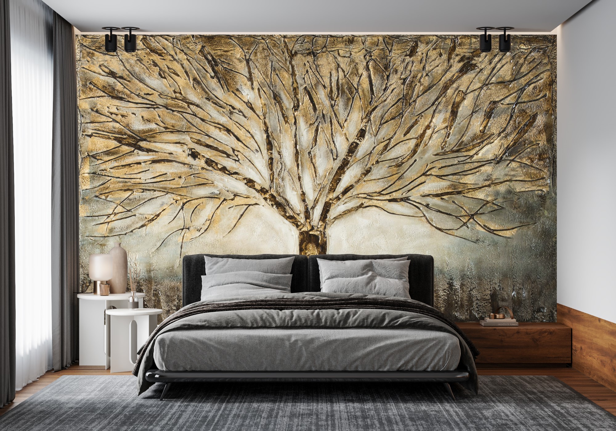 Ağaç Yatak Odası Duvar Kağıdı