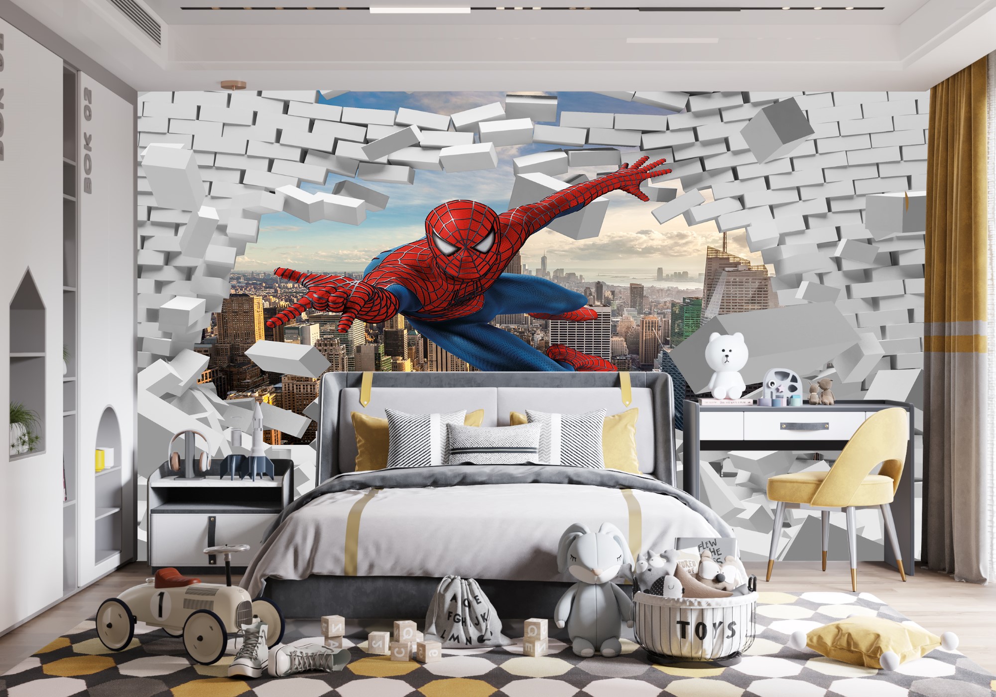 Spiderman Çocuk Odası Duvar Kağıdı