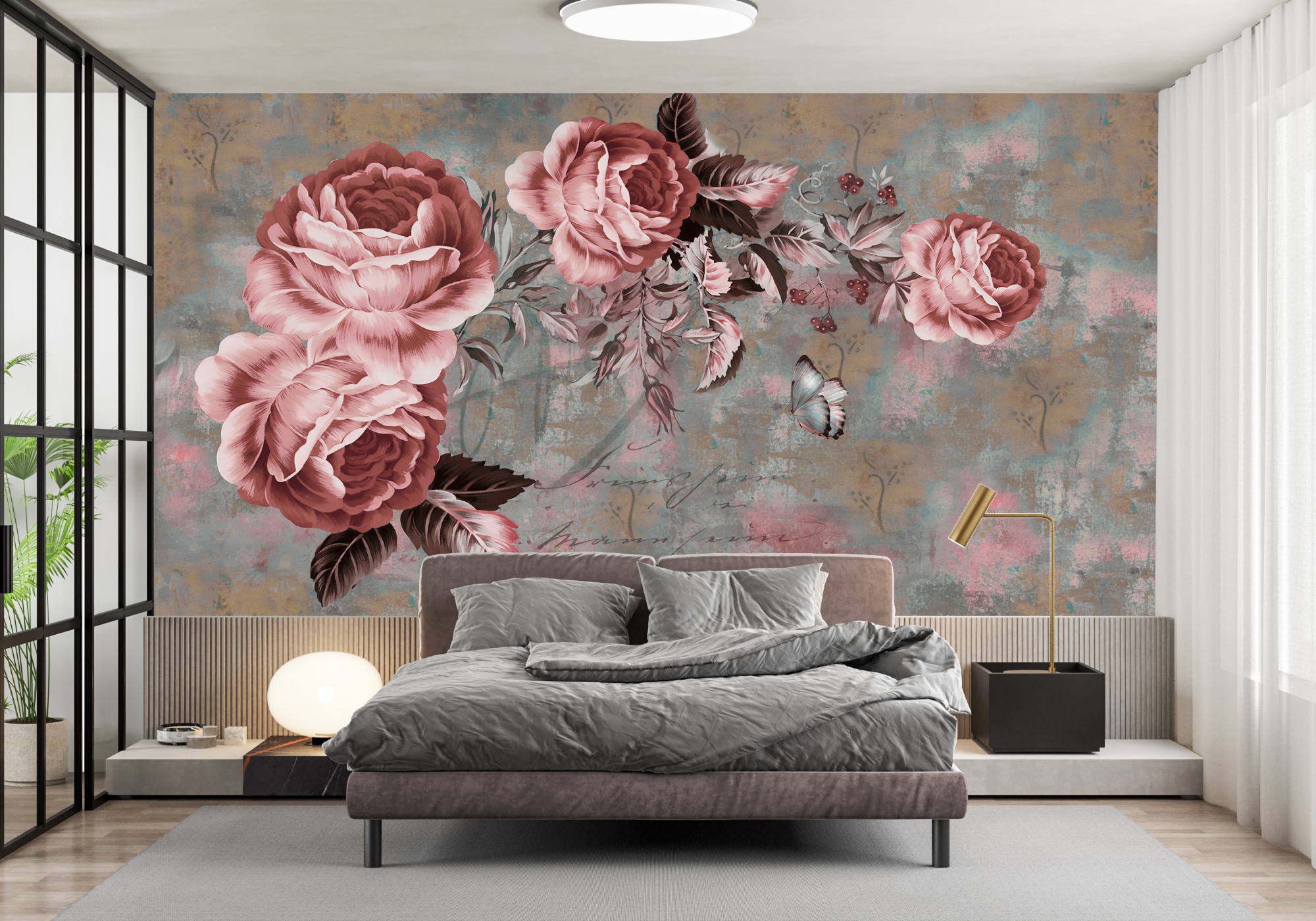 Çiçek Yatak Odası Duvar Kağıdı